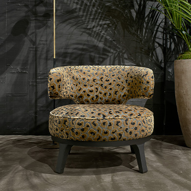 Fauteuil in luipaardjacquard